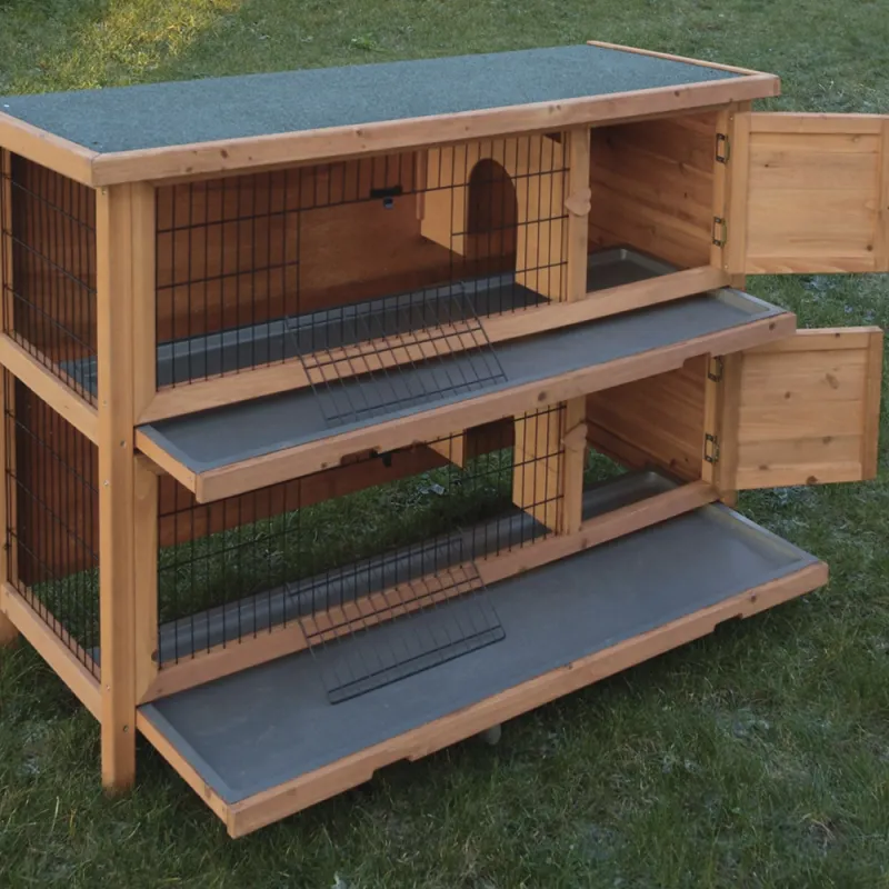Clapier lapins double étage en bois Dimensions 136 X 50 X 92 cm