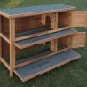 Clapier lapins double étage en bois Dimensions 136 X 50 X 92 cm