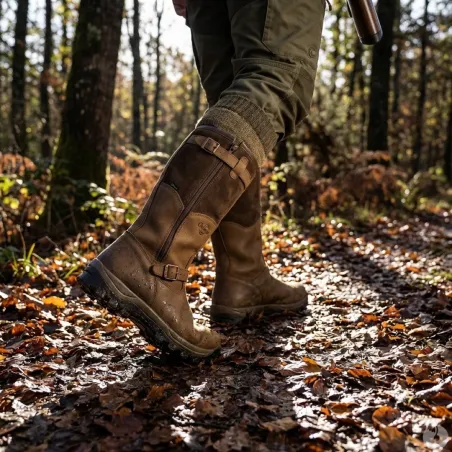 Bottes chasse Iceland Gore-Tex cuir marron fourrées étanches
