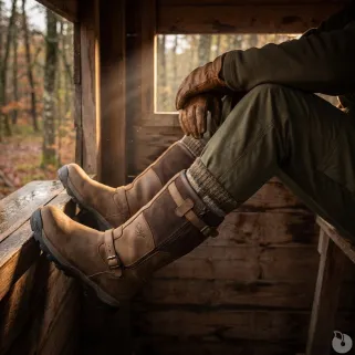 Bottes chasse Iceland Gore-Tex cuir marron fourrées étanches