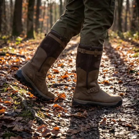 Bottes chasse Iceland Gore-Tex cuir marron fourrées étanches