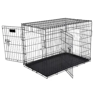 Cage métal grillagée avec plateau noir 107x70x75cm
