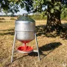 Lot de 5 Abreuvoirs poules et volailles métal galvanisé 30 L sur pieds