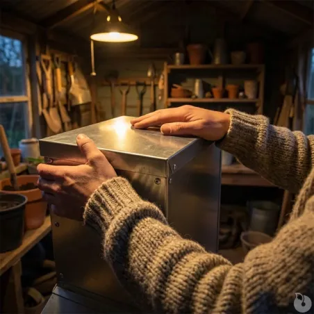 Mangeoire à trémie galvanisée 7 kg 17 x 18 x 39 cm