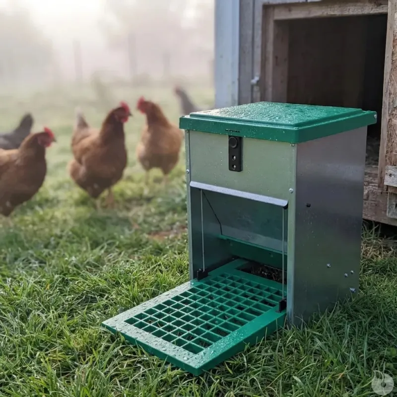 Mangeoire à trémie anti nuisibles Olba Feedomatic verte 5kg