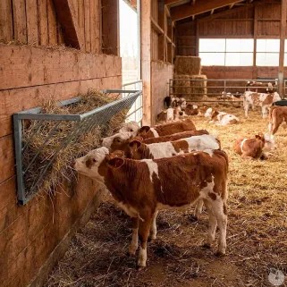 Râtelier à foin pour veaux métal galvanisé fixation murale 5 veaux