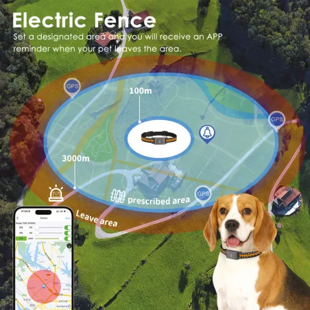 Collier traceur GPS 4G pour animaux chien - IP65 - Application gratuite