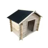 Niche chien en bois toit type chalet madrier toit PVC taille L 116 x 87 x 90 cm 