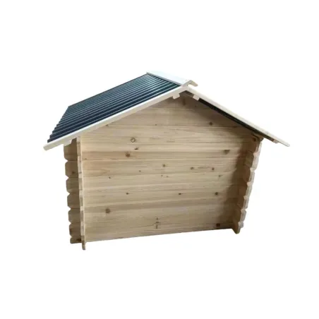 Niche chien en bois toit type chalet madrier toit PVC taille L 116 x 87 x 90 cm 