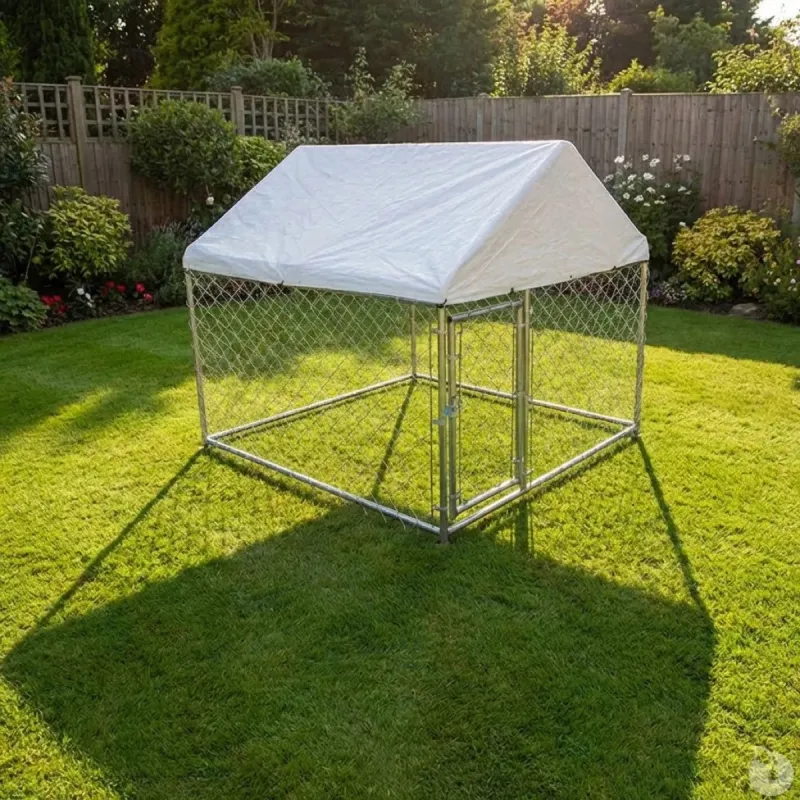 Enclos extérieur galvanisé avec toile imperméable 2x2x1,6 m