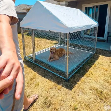 Enclos extérieur galvanisé avec toile imperméable 2x2x1,6 m