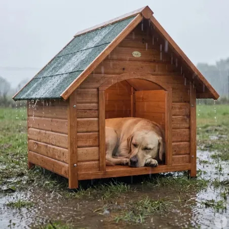 Niche chalet bois 88 x 78 x H 82 cm