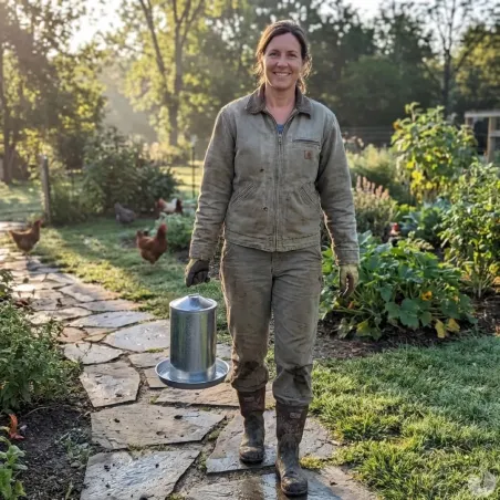 Abreuvoir poules GAUN 4 L – Double paroi galvanisée