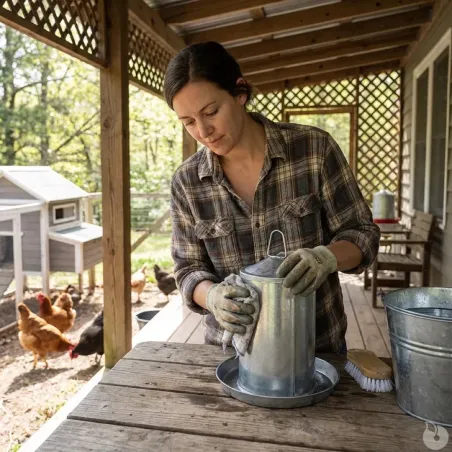 Abreuvoir poules GAUN 4 L – Double paroi galvanisée