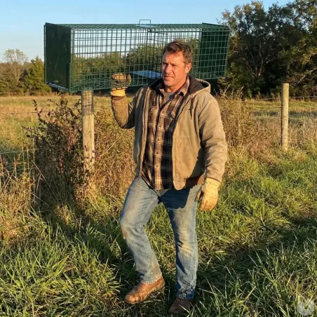 Lot de 10 Cages Renard à Appât robuste en maille carrée 13kg 140x30x35cm