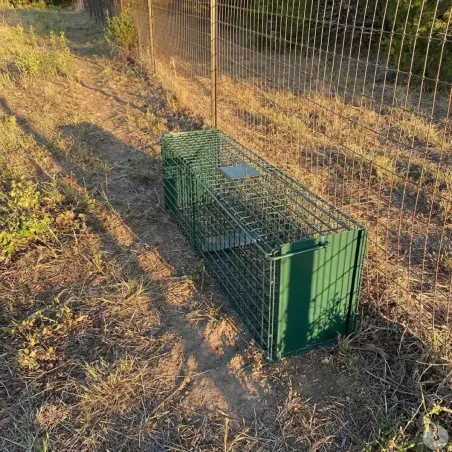 Lot de 10 Cages Renard à Appât robuste en maille carrée 13kg 140x30x35cm