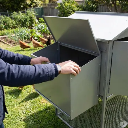 Grand poulailler métal galvanisé 3/4 poules 200X80X120 cm