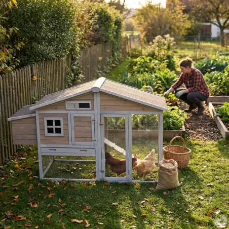 Poulailler "Grand luxe" avec renfort métallique
