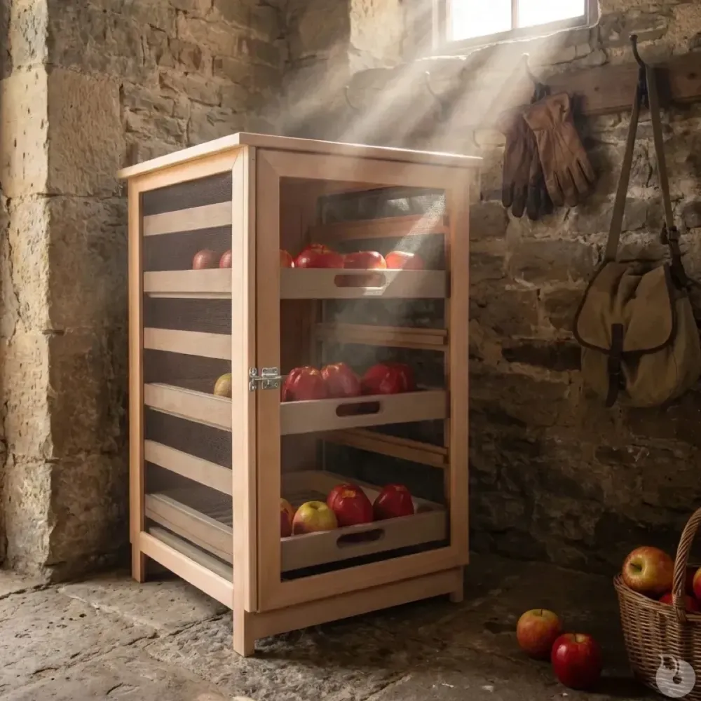 Garde-manger en hêtre, 3 tiroirs, 81 cm