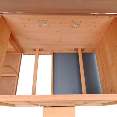 Poulailler en bois avec fenêtre toit en asphalte