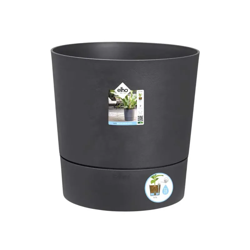 Pot plastique recyclé Ø 22 cm Hauteur 30 cm avec réservoir d’eau