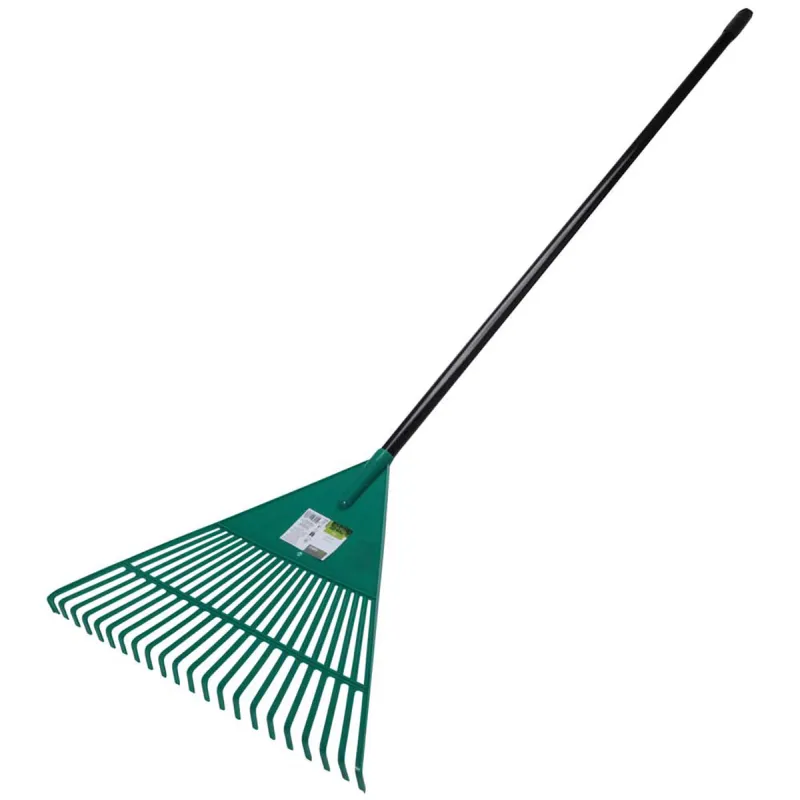 Râteau ramasse-feuilles plastique 22 dents manche métal