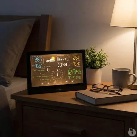 Station météo pro radiopilotée tactile Tx humidité, vitesse vent