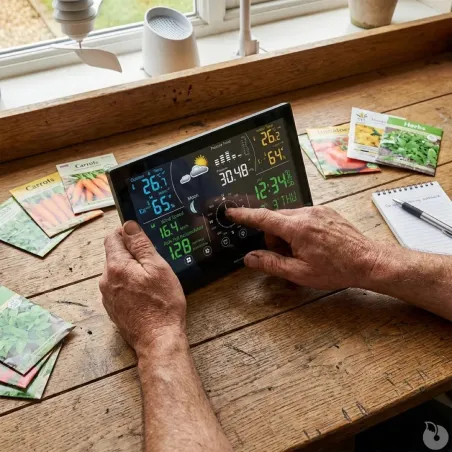 Station météo pro radiopilotée tactile Tx humidité, vitesse vent