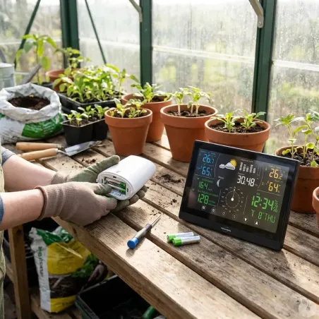 Station météo pro radiopilotée tactile Tx humidité, vitesse vent