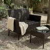 Salon de jardin 4 pièces résine tressée marron