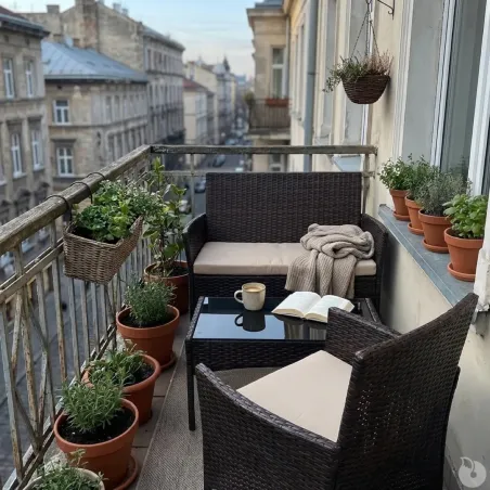 Salon de jardin 4 pièces résine tressée marron