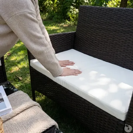 Salon de jardin 4 pièces résine tressée marron