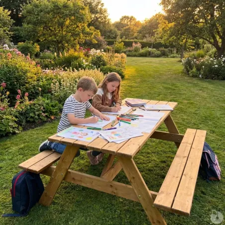 Table pique-nique en bois traité autoclave 160 cm
