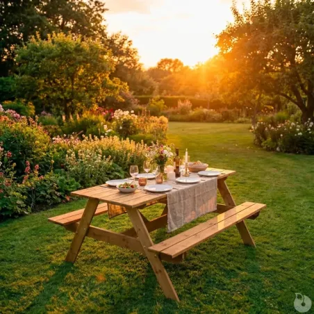 Table pique-nique en bois traité autoclave 160 cm