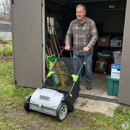 Ramasse-feuilles 3 brosses 53cm bac 100L réglage 0-40mm 112x66cm