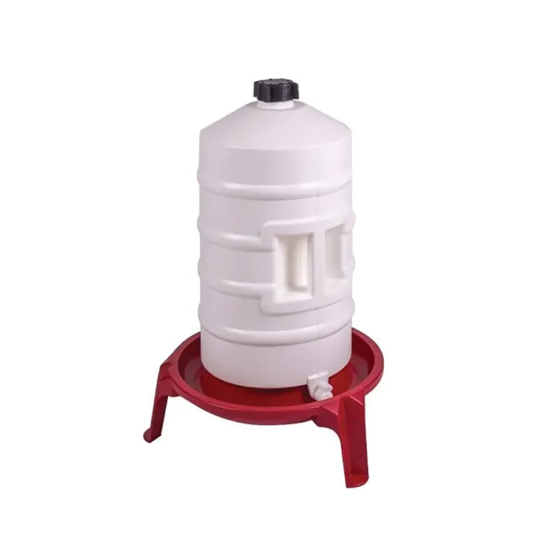 Abreuvoir fût plastique 20L avec poignée et pieds - Rouge et blanc - NOVITAL