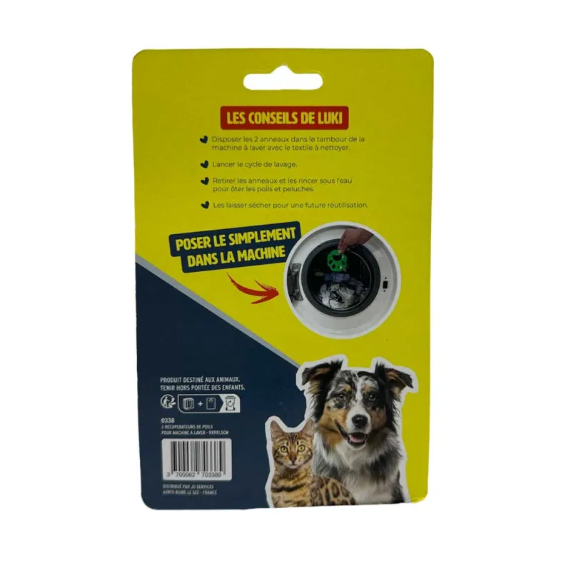 Lot de 2 récupérateurs de poils pour machine à laver