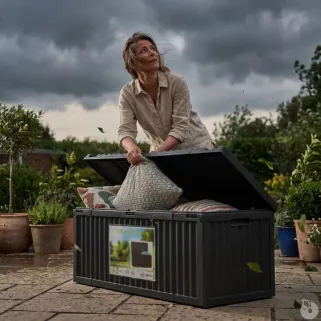 Coffre de rangement jardin 120 cm polypropylène