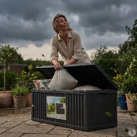 Coffre de rangement jardin 120 cm polypropylène