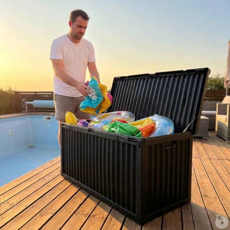 Coffre de rangement jardin 120 cm polypropylène