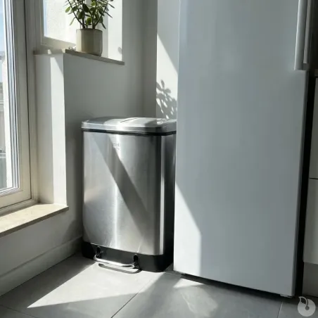 Poubelle à pédale 2 bacs acier inox brossé argenté 2x12L
