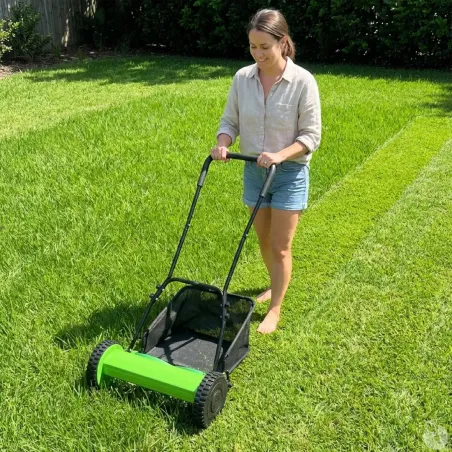 Tondeuse à main hélicoïdale 40cm bac 18L coupe 15-43mm