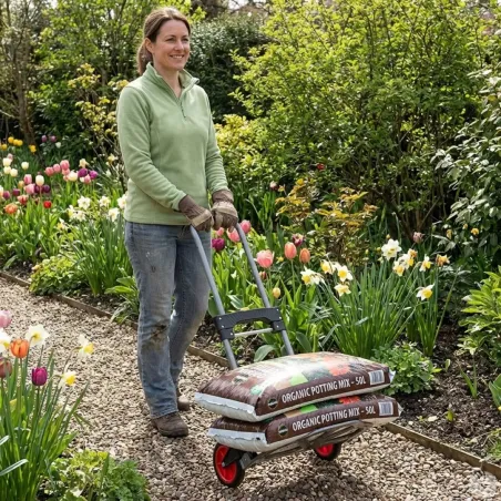 Chariot diable pliable acier 60kg 80x385x710mm 