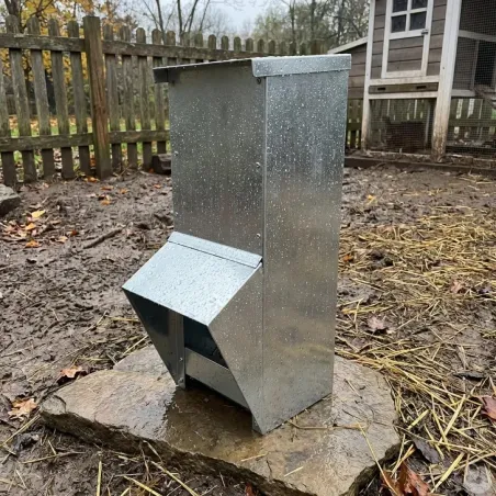 Lot de 10 Mangeoires à trémie métal galvanisée 7kg