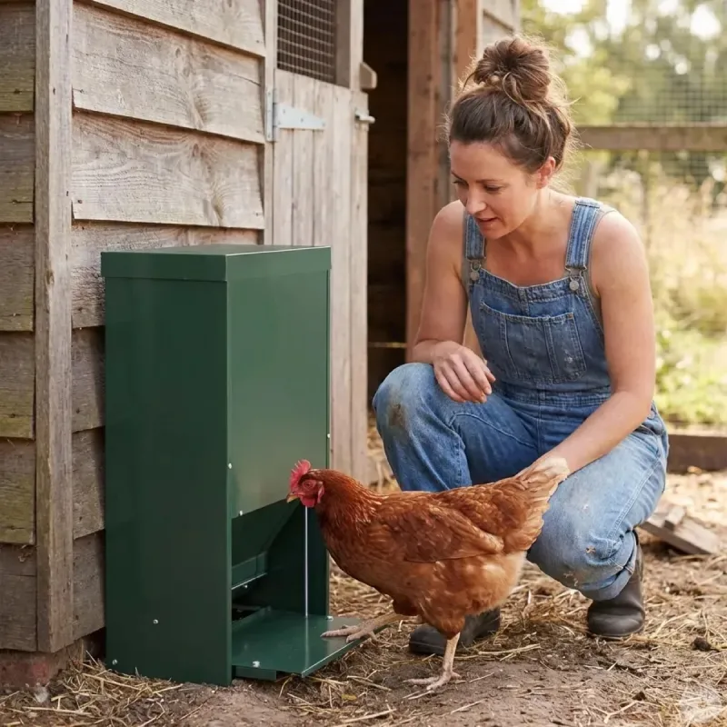 Mangeoire anti-nuisible 23 kg thermolaquée vert