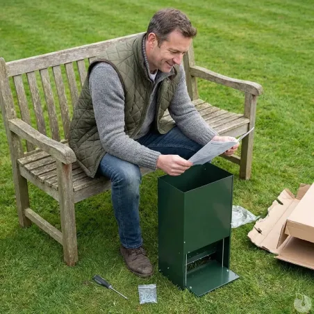 Mangeoire anti-nuisible 23 kg thermolaquée vert