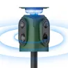 Répulsif Électronique Solaire 360° à Ultrasons et Flash - Étanche IP65