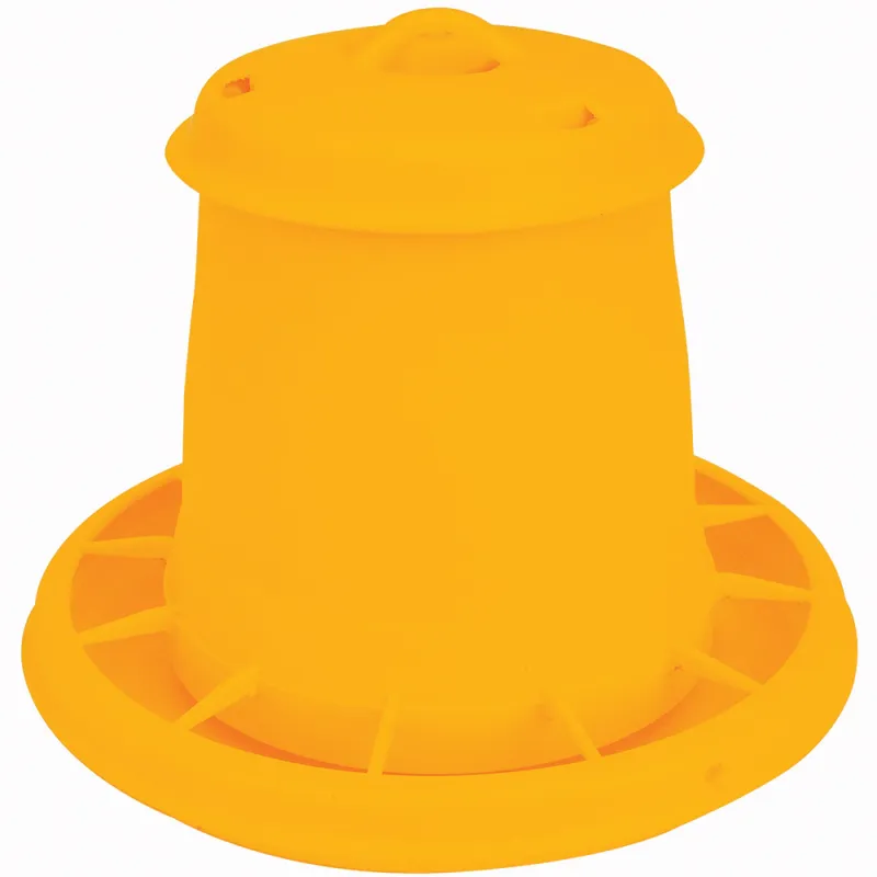 Mangeoire à trémie cylindrique plastique avec poignée - 3,5 kg - Jaune