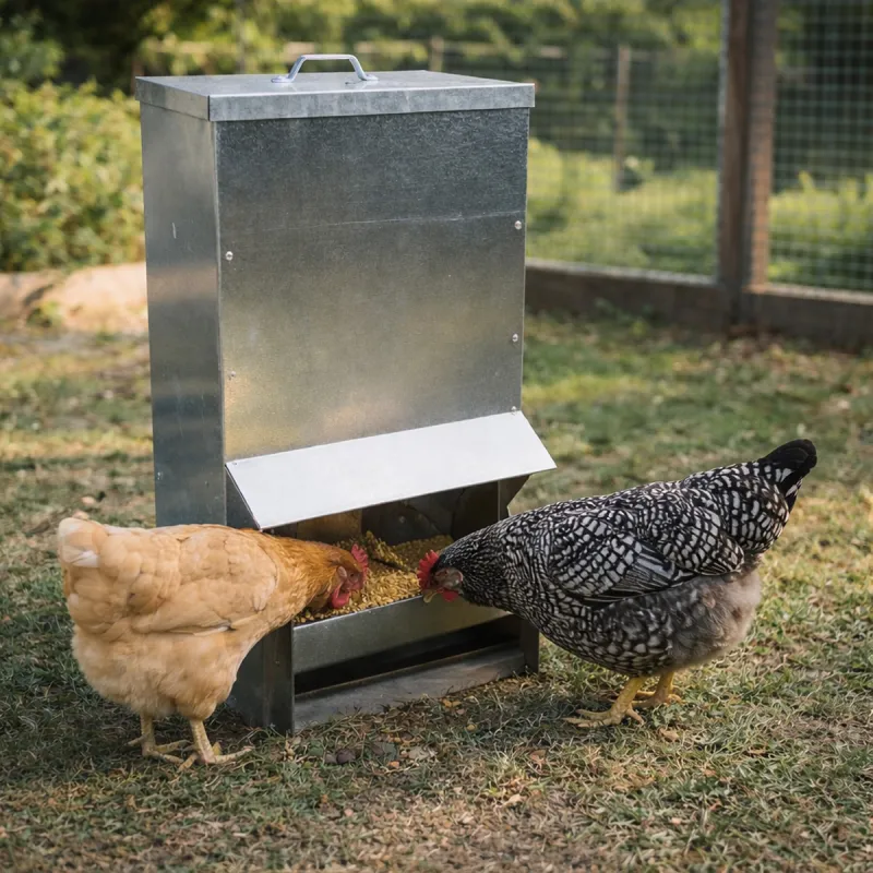 Mangeoire à trémie galvanisée Gaun 30 Kg poules et gibier