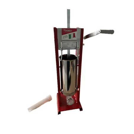 Poussoir à saucisses vertical Reber® 5L - Acier inoxydable - 4 entonnoirs